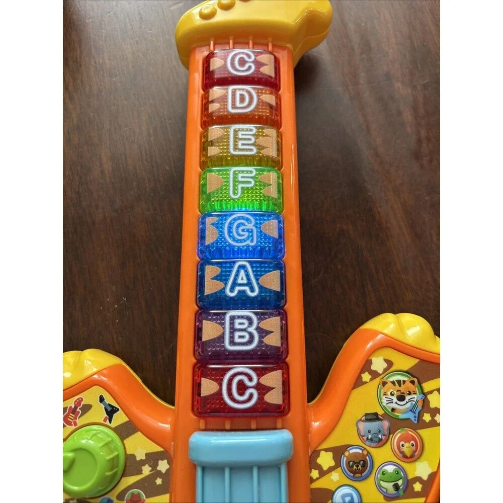 VTech Zoo Jamz Tiger Rock Guitar Musical Instrument Lights Sounds Learning Toy